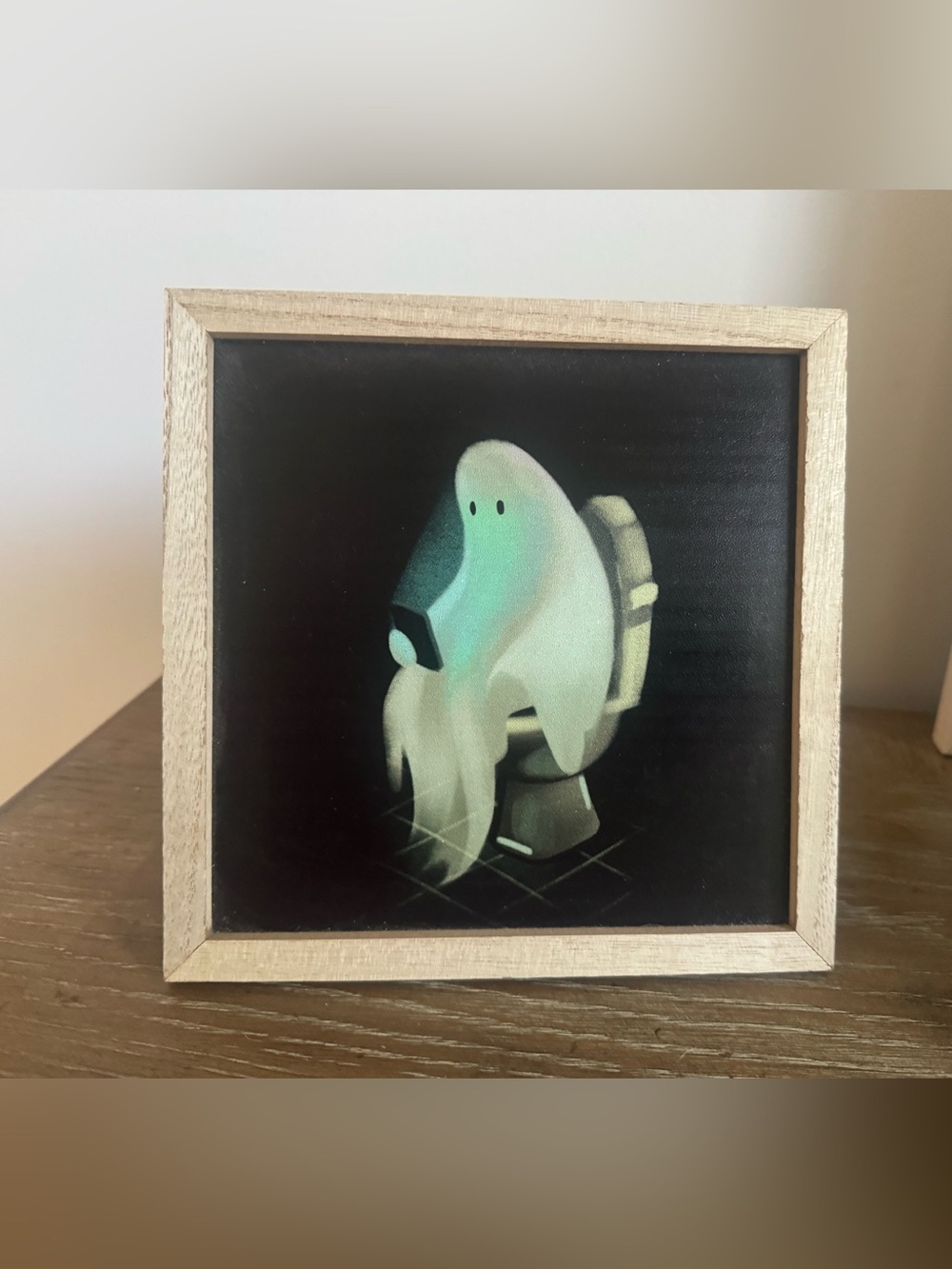 Ghost on Toilet Framed Art